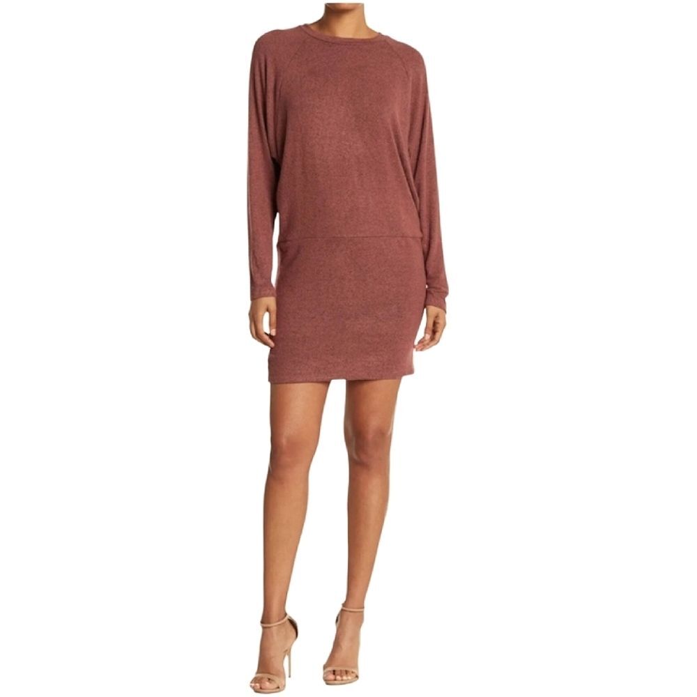 "The Vanity Room" Banded Knit Long Sleeved Sweater Dress, Color Spice, Small NWT